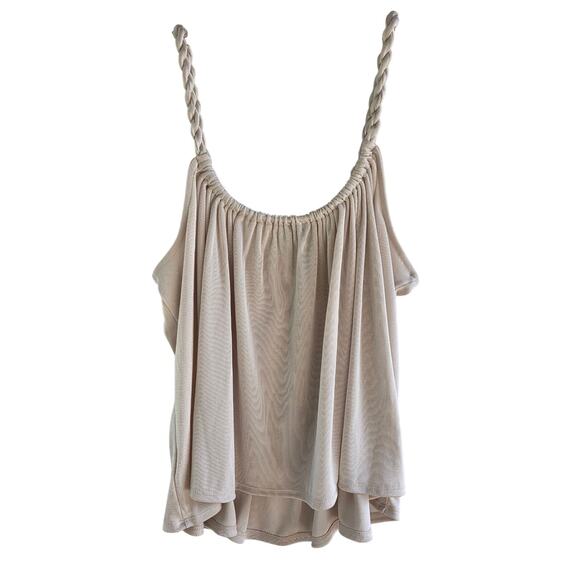 NEW Express Knit Camisole L Braided Straps Beige - Picture 6 of 7